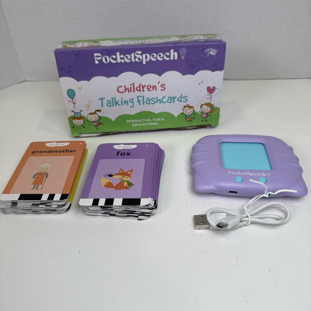 Pocket Speech Children's Talking Flash Cards!! Reading Pre-K  Autism Kids VIDEO